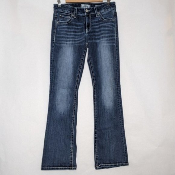 Daytrip Denim - DAYTRIP JEANS SZ 29R FITS 31 X 31 BLUE DENIM VIRGO BOOTCUT BUCKLE WESTERN WOMEN